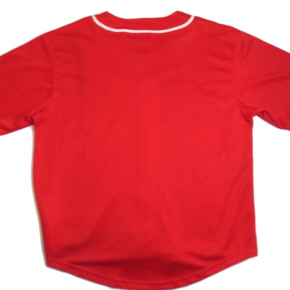 Renegade Sportswear Philidelphia Baseball Jersey Mens 2XL Red Sewn Button Up - Picture 5 of 6